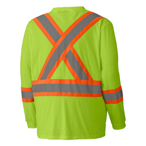 Polo de travail réfléchissant avec bandes réfléchissantes, t-shirt de sécurité haute visibilité pour hommes avec poche et bandes réfléchissantes - Product Image 2