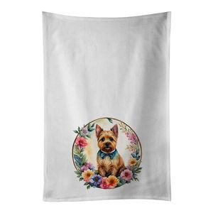 Norwich Terrier-Ensemble de serviettes de cuisine décoratives, 2 torchons blancs, 1 main, cheveux, yoga, thé, torchon, 19x28 pouces - Product Image 1