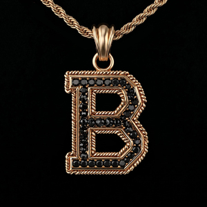 Collar con colgante de letra inicial personalizada con diamantes cultivados en laboratorio, amuleto unisex, joyería fina. - Product Image 4