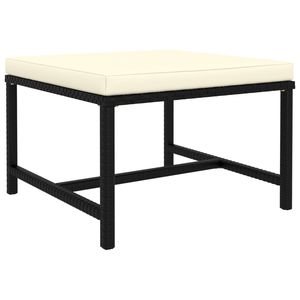 Meubles de patio sectionnels en poly rotin noir avec repose-pieds rembourré confortable - Product Image 1