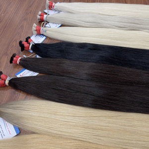 LUXURY QUALITY: <b>One</b> Donor Bulk Hair Extension Natural Straight and Natural <b>Black</b> Color Hair Ready To Ship - Product Image 1