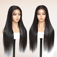 Super vente chaude produits 2024 plus doux os lisse perruques droites Extensions de cheveux préplumés noeuds blanchis perruque de dentelle de cheveux humains