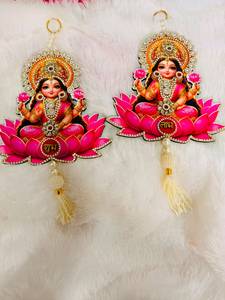 Rajasthan Handmade Laxmi Ganesh Shubh Labh <b>Wall</b> Decals <b>Letter</b> Design Traditional MDF <b>Wall</b> Decor for Diwali Wedding 2-Piece Set - Product Image 1