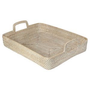 Bandeja de Servir de Ratán con Asa, Moderna, Ecológica, Plegable, Multifuncional, de Color Natural, Bandeja para Frutas - Product Image 1