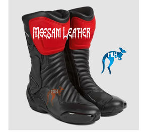 Botas de Motociclismo de Cuero de Diseño Exclusivo para Hombre, Forro de Malla de Primera Calidad, Estilo de Carreras, Ventiladas, Blancas - Product Image 1