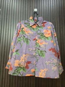 Chemise en coton à manches longues pour femme, imprimé floral, col rabattu, décontractée, respirante, tissu tissé, longueur intégrale, printemps - Product Image 4