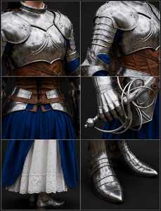 Medieval Warrior <b>Queen</b> Armor Full 3D Steel Silver Plated Antique Theme <b>Art</b> Collectible - Product Image 3