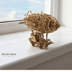 DIY Airship 3D Wooden Aircraft Puzzle | Laser Cut Mechanical <b>Building</b> <b>Model</b> Toy for Desk Decor Collectors & Birthday Gift Giving - Product Image 2
