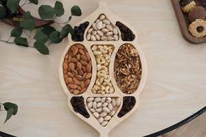 Luxury Handcrafted Wooden <b>Platter</b> Arabic Majlis Serving Tray With Multiple Compartments for Dates Sweets Tea Coffee Presentation - Product Image 4