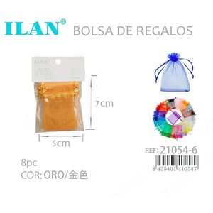 Sacchetti Regalo ILAN 5x7cm Oro 8pz per Bomboniere - Product Image 3