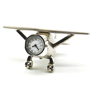 Aeroplane Miniature Table <b>Clock</b> Paper Weight Vintage Analog <b>Desk</b> <b>Clock</b> Roman Numerals Home Office Corporate Gift - Product Image 1
