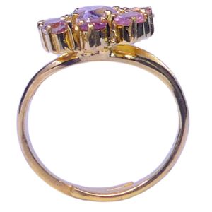 Bague Classique pour Femme en Argent Sterling 925 Plaqué Or, Design Unique, Sertie de Plusieurs Pierres de Tourmaline, Idéale pour les Mariages - Product Image 4
