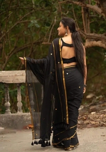 Sari Tradicional de Algodón Gini Mul Único para Mujer KV con Blusa Sin Coser de Secado Rápido y Reversible para Otoño - Product Image 2