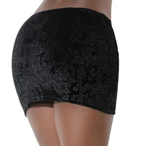 Minifalda de Terciopelo de Cintura Alta para Mujer, con Estampado Paisley en Relieve, Brillante, Estilo Vendaje, para Todas las Temporadas - Product Image 5
