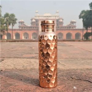 100% Pure <b>Copper</b> <b>Bottle</b> for Drinking Water - Seamless Hammered Ayurvedic Vessel - <b>Copper</b> Pitcher Sport Flask BPA Free <b>Bottles</b> - Product Image 4