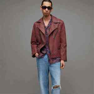 Custom Men Vintage Burgundy Genuine <b>Leather</b> <b>Biker</b> <b>Jacket</b> Wholesale OEM Slim Fit Motorcycle Outerwear Zipper Coat - Product Image 1