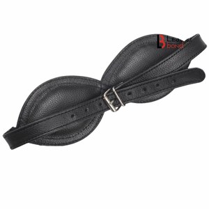 Masque pour les yeux en cuir de vache véritable avec rembourrage doux et sangle réglable - Product Image 3