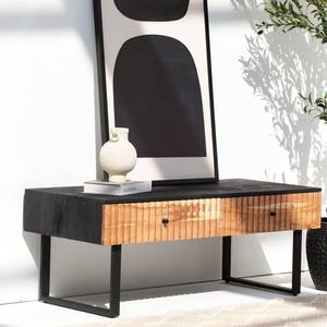 Mueble para TV Vandana Novara Elara de 2 Cajones, Consola de Entretenimiento Moderna de Madera Maciza Minimalista - Product Image 5