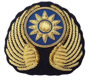 Badge décoratif personnalisé en fil de broderie bouillon, à coudre ou thermocollant, fil doré, pour vêtements, vestes, casquettes, uniformes, mode - Product Image 3