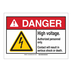 Panneau d'avertissement de danger haute tension Brady pour les salles électriques et les zones industrielles - Product Image 3