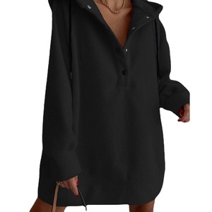 Sudaderas Extra Grandes para Mujer con Capucha Grande, Personalizables, de Corte Bajo, Hombros Caídos, Ropa Tejida Larga para Invierno - Product Image 1
