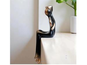 Figura Romántica de Pareja en Negro y Dorado, Ideal para Decoración de Estantes, Elegante Adorno de Amor para Interiores del Hogar y Regalos Originales - Product Image 2