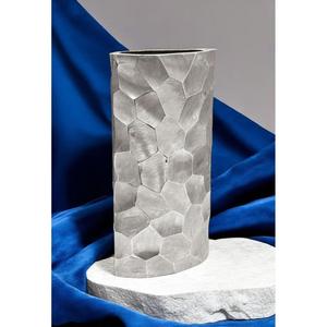Vase à fleurs en métal pour table, design texturé, antidérapant, pour plantes artificielles, fait main, résistant à la rouille - Product Image 1