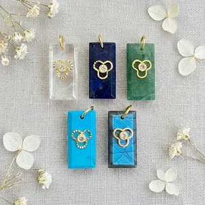 Vente en gros de connecteur à boucle unique bleu turquoise forme baguette coupe à facettes longue barre minuscule zircon cubique lunette breloques connecteur - Product Image 5