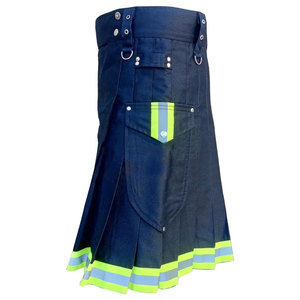 Meilleure Vente : Kilt Tactique Utilitaire Bleu Marine Fait Main en Coton Noir pour Pompier, Taille Personnalisée 2026 - Product Image 4