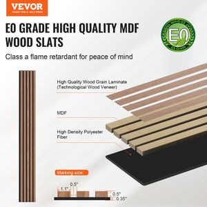 Paneles de Pared Decorativos de Imitación Madera para Interiores Modernos, 7.9 x 94.5 Pulgadas, Paneles de MDF con Acentos de Madera, Paneles Acústicos de Listones de Madera - Product Image 2
