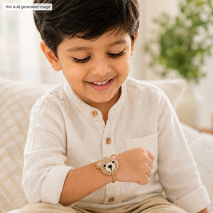 Conjunto de Rakhi Hecho a Mano con Crochet para Niños, Diseño de Corazón de Dibujos Animados, Animales y Frutas, Hilo de Algodón Suave, Pulsera Raksha Bandhan para Niños - Product Image 6