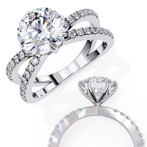 Modern Round Brilliant Lab Grown Diamond Bridal <b>Ring</b> | 10K Yellow <b>Gold</b> IGI Certified Trendy Engagement Jewelry - Product Image 4