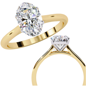 Bague de fiançailles élégante en diamant taille ovale, solitaire classique, bijou de mariée intemporel, cadeau de demande en mariage, joaillerie fine romantique pour elle - Product Image 1