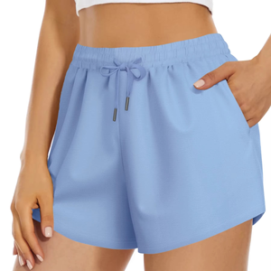 Pantalones Cortos Deportivos de Doble Capa para Mujer, Transpirables, de Secado Rápido, con Cintura Elástica y Bolsillos, para Yoga, Fitness y Running - Product Image 2