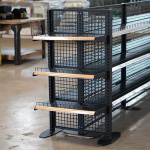 Factory Custom Size Color logo Black Freestanding Reusable Single Side Supermarket Display Rack ADong Gondola Shelving - Product Image 3