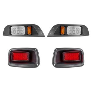 Kit Luci LED 12V ad Alta Luminosità per Golf Cart, Include Faro Anteriore, Fanale Posteriore, Cablaggio, Interruttore, Alloggiamento in ABS, Kit di Retrofit Zip - Product Image 1