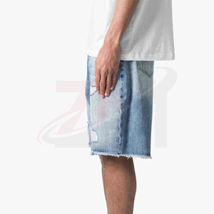 Pantalones Cortos de Mezclilla con Pedrería Personalizados para Hombre, Ropa Urbana de Primera Calidad, Fabricante de Ropa con Etiqueta Privada OEM ODM - Product Image 3