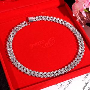 สร้อยคอฮิปฮอปหรูหราประดับเพชรโมอิสซาไนต์ทรงบาแกตต์แบบ Iced Out เงินแท้ 925 สำหรับใส่ไปงานปาร์ตี้ได้ทั้งชายและหญิง - Product Image 3