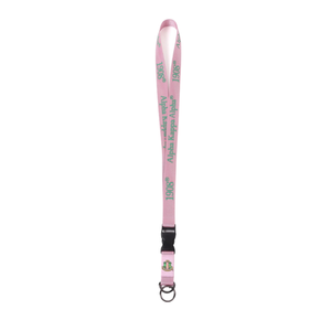 AKA <b>Lanyard</b> Keychain Pink Green <b>Polyester</b> Neck Strap ID Badge Holder with Key Ring Premium Accessory - Product Image 1