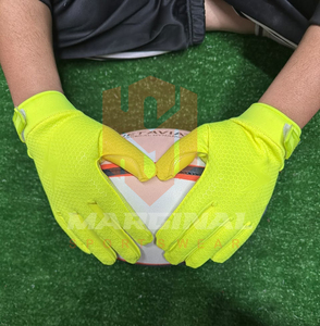 Guantes de Fútbol Americano al por Mayor con Estampado de Silicona de Panal de Abeja, Ropa Deportiva para Clubes y Equipos, Guantes de Fútbol Americano de Color Neón Unisex - Product Image 1