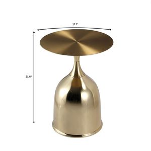 Table d'appoint ronde décorative en métal avec plateau en verre miroir et support en métal robuste pour maisons modernes - Product Image 2