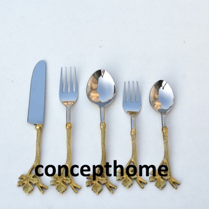 Ensemble de couverts en acier inoxydable avec finition miroir et design moderne de luxe pour les occasions formelles et chaque repas - Product Image 4