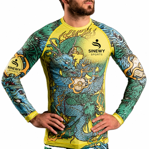 เสื้อรัดรูปแขนยาวพิมพ์ลายสำหรับผู้ชาย SINEWY SPORTS แห้งเร็ว เหมาะสำหรับกีฬาศิลปะการต่อสู้แบบผสมผสาน - Product Image 1