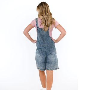 กางเกงคาร์โก้ทรงสกินนี่เข้ารูปสีฟ้าสำหรับผู้หญิงชุดเอี๊ยมผ้ายืดหยุ่นสูงแขนกุดทรงสกินนี่เข้ารูปสำหรับฤดูร้อน - Product Image 2