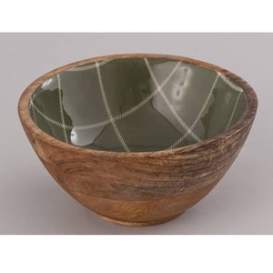 Tazón para Servir de Madera de Acacia Rústica Esmaltada de Alta Calidad, Vajilla Decorativa de Madera para Uso Diario en el Hogar - Product Image 6
