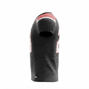 Maillot de football américain pour homme, noir, rouge, blanc, 23, col en V, manches courtes, impression numérique, évacuation de l'humidité, respirant, coupe régulière - Product Image 3