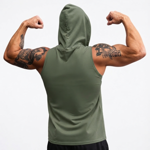 Sudadera con Capucha sin Mangas para Hombre, Premium, de Algodón Grueso, para Gimnasio y Entrenamiento, Fabricante OEM ODM, Venta al Por Mayor - Product Image 3