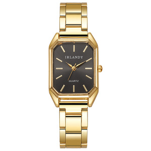 Montre à quartz rectangulaire pour femme, nouveau design, or et vert, montre pour femme - Product Image 3