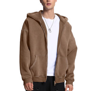 Sweat-shirts à capuche zippés délavés à l'acide de qualité supérieure pour garçons – Produit le plus vendu, nouvelle arrivée, sweat-shirt délavé à l'acide pour hommes à faible MOQ - Product Image 3