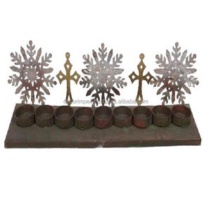 Cinco portavelas de Metal hechas a mano con acabado verde, logotipo personalizado para Interior, vacaciones, hogar, decoración de Navidad, suministros para fiestas, venta al por mayor - Product Image 2